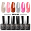 6Pcs/Set Gel Nail Polish Kit Pure Color Nail Kit Glitter Vernis Semi Permanent Nail Art UV LED Gel Polish Set 1