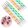 5pcs Professional Nail Dotting Pen 2 Ways Drill Point Pen DIY Swirl Marbleizing Steel Dotting Drawing Pen Set for Nail Art Tool 3