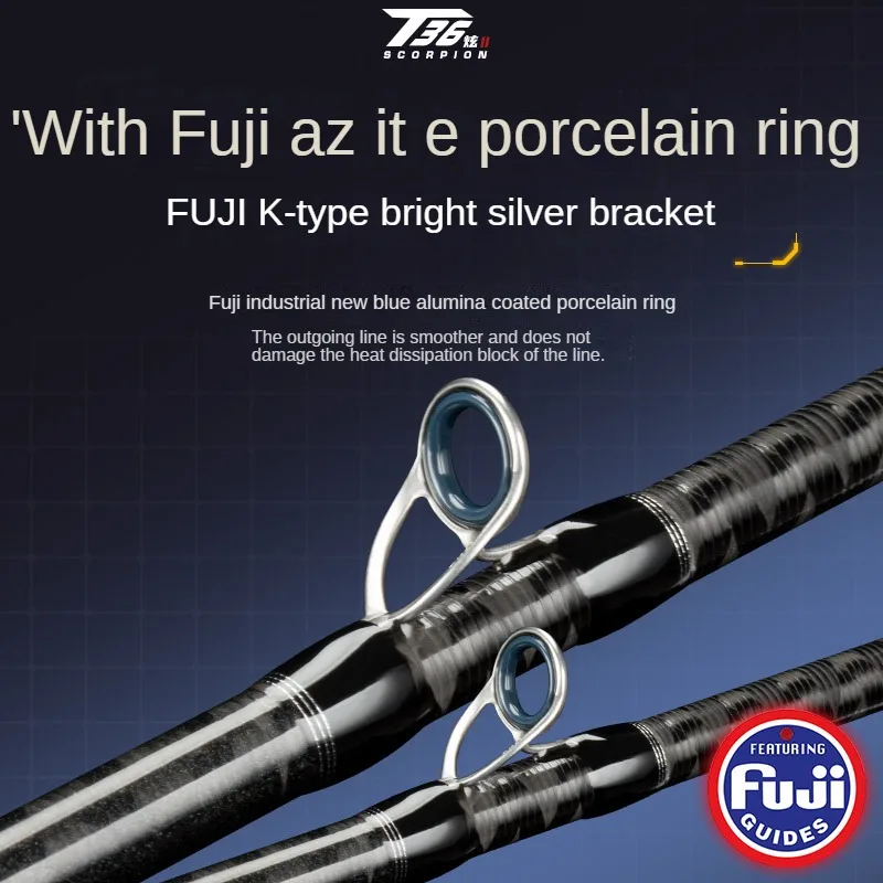 Abu T36 Fuji Ultralight Farthrowing Casting Fishing Rod 2 Sections High  Carbon Spinning Lure Fishing Rod Perch Rod 1.98m2.1m