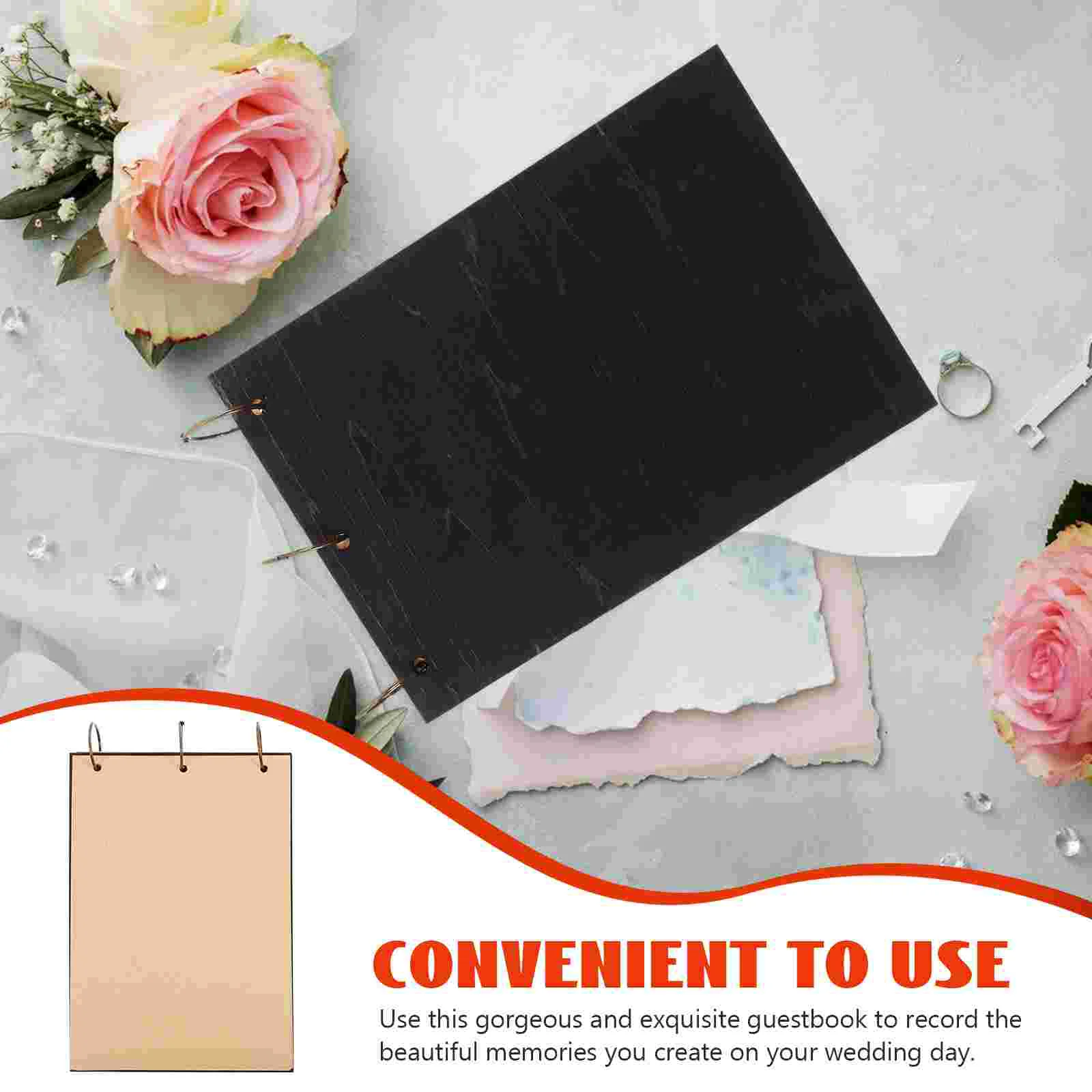 Decorate Wedding Guest Book Bridegroom Decorations Pine Guestbook for Graduation Party Supplies
