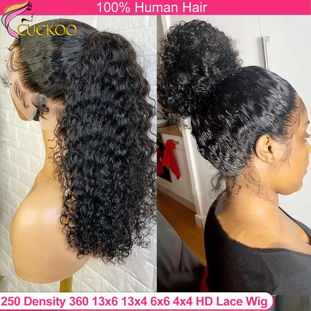 Human Hair Wigs 250 Density Deep Wave 360 Full Hd Lace Front