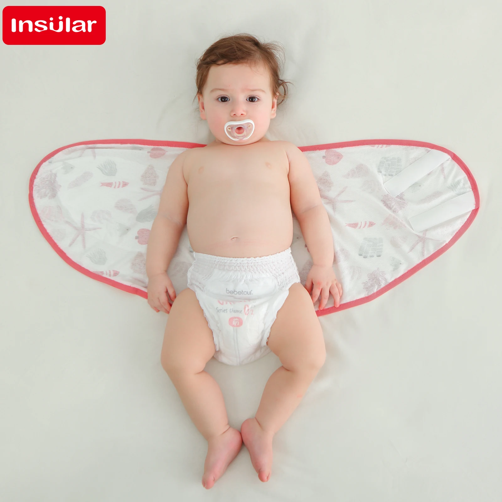 Baby Swaddle Blanket 0-6 Months Strap Protect Belly Baby Sleeping Blanket Wrap for New Born Thin-style for Summer - 3