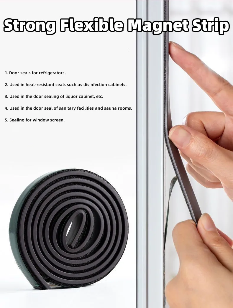 Nastro Magnetico Adesivo 5m - Flessibile, Forte Adesione, Per Fai-Da-Te, Zanzariere, Frigoriferi - Foto 5