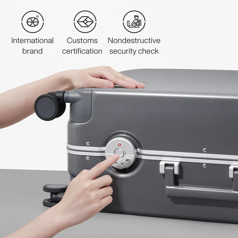 Mixi 2023 NEW Carry On Luggage 20'' Travel Suitcase Rolling Luggage Aluminum Frame PC Hardside with Spinner Wheels TSA Lock 24''