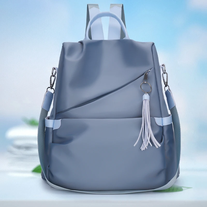 Lightweight small multifunctional women's handbag, fashionable backpack, open pocket travel bag, school and university shoulder