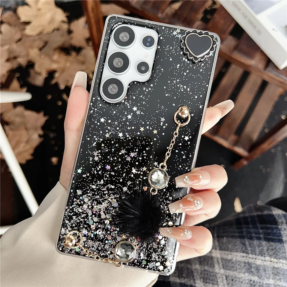 Glitzer Handyhülle Mit Armband Für Xiaomi Redmi Note 13 Pro Plus 5G – Weiß, Stoßfest & Modisch Für Frauen
