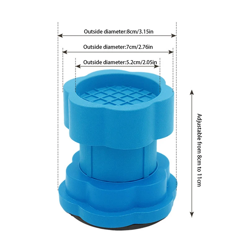(Fable)1Pc Adjustable Height Washing Machine Foot Pads Anti Vibration Refrigerator Base Fixed Non-Slip Pad Support Dampers Stand