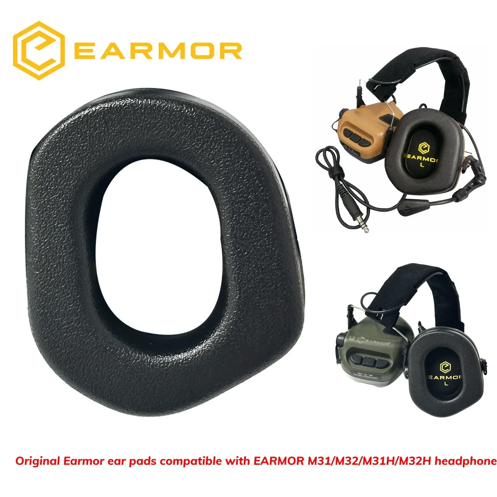 Original Earmor Earpads Replacement Compatible with OPSMEN Electronic Shooting Earmuffs M31/M31H/ M32/M32H Tactical Headsets