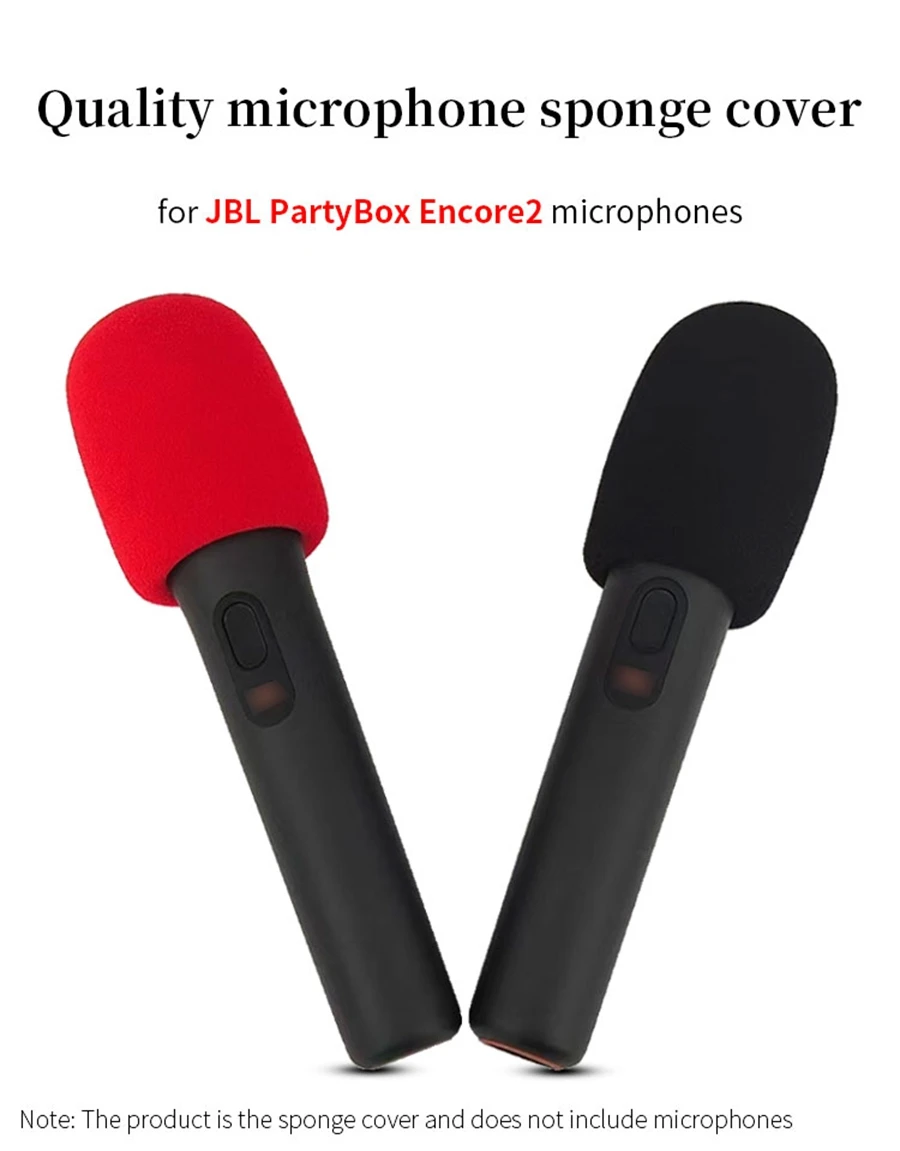 2Pcs Microphone Windproof Cover for JBL PartyBox Encore2 ON-THE-GO 2 Microphone Cover Mike Windscreens Sponge Protective Case