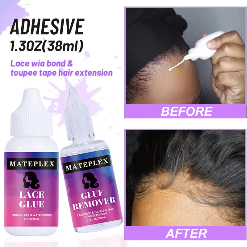 Lace Front Wig Glue Waterproof Hair Replacement Adhesive Invisible Lace Bonding Glue+Lace Tint Spary For Wigs Frontal Dark Brown wig glue hair bonding glue lace wig glue lace tint mousse spray