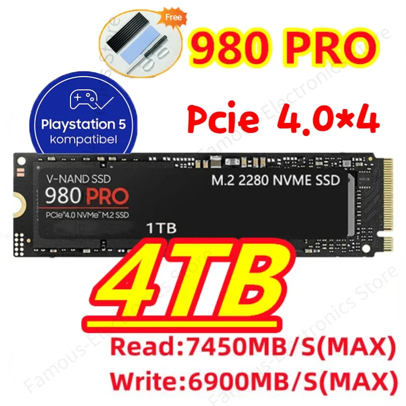 

980 PRO SSD 4tb ssd m2 nvme 2280 PCIe 4.0 X 4 8TB 2TB 1TB Internal Solid State Drive 980 HDD Hard Disk For PS5 Desktop/PC/laptop