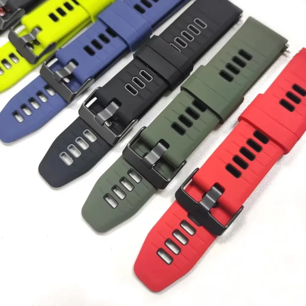 22mm Sport Watchband - Silicone Bracelet, Adjustable Strap Replacement
