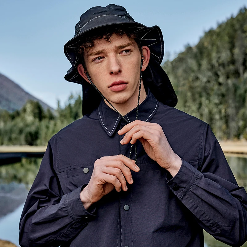 Naturehike Camping Reflective Sunscreen Removable Fisherman Hat Summer Outdoor Breathable Neck Visor Hiking Wide Brim Cap UPF50+