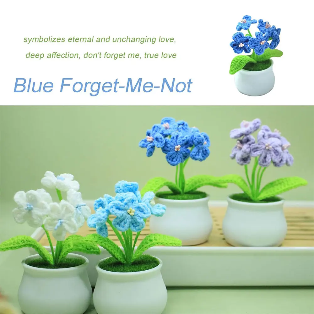 Mini Cute Style DIY Handwoven Simulation Pot Flower Planting