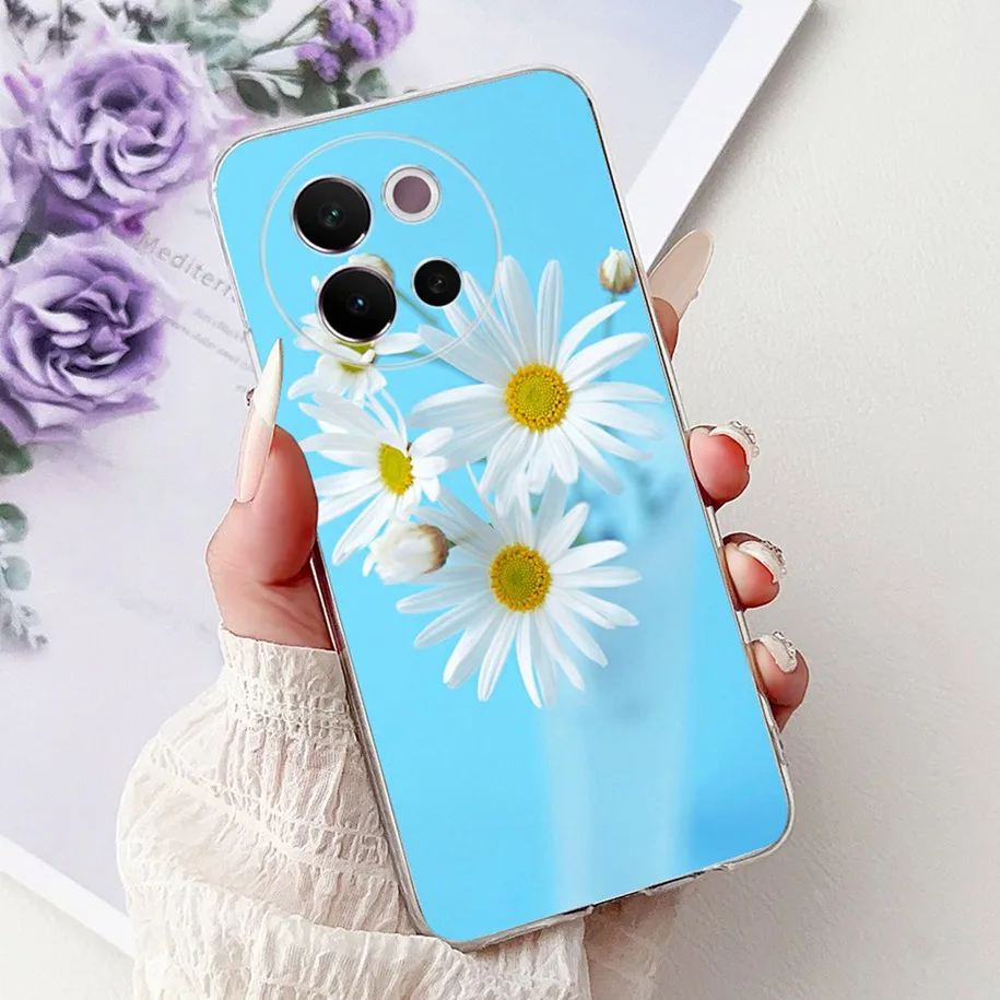 Fashion Flower Butterfly Clear Silicone Phone Case - Soft Bumper Cover for 6.78 Inch Smartphones