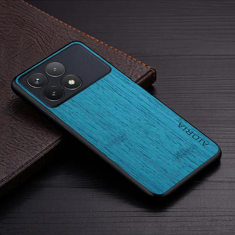 Luxury Bamboo Wood Pattern Leather Phone Case - Premium Coque  Cover