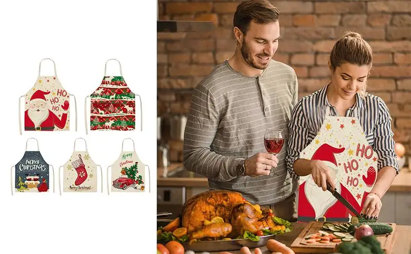 

Новинка, Лидер продаж, фартук Санта-Клауса, украшение для рождественской елки, для ужина, для мужчин и женщин, для домашней кухни, для готовки, маслостойкий фартук для выпечки