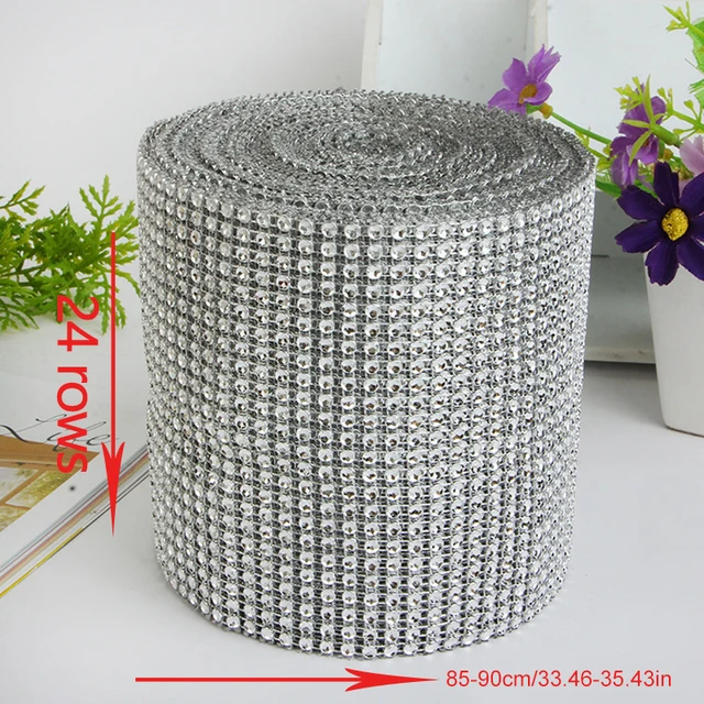 Nastro Decorativo Con Cristalli A Diamante - 10 Iarde (30 Piedi) - Per Abiti Da Sposa E Decorazioni - Foto 2