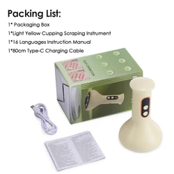 Rechargeable Handheld Massager with Adjustable Guasha Cupping and Hot Compress (As show)