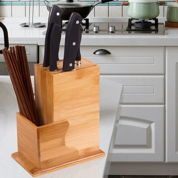Bamboo Knife Storage Block 2