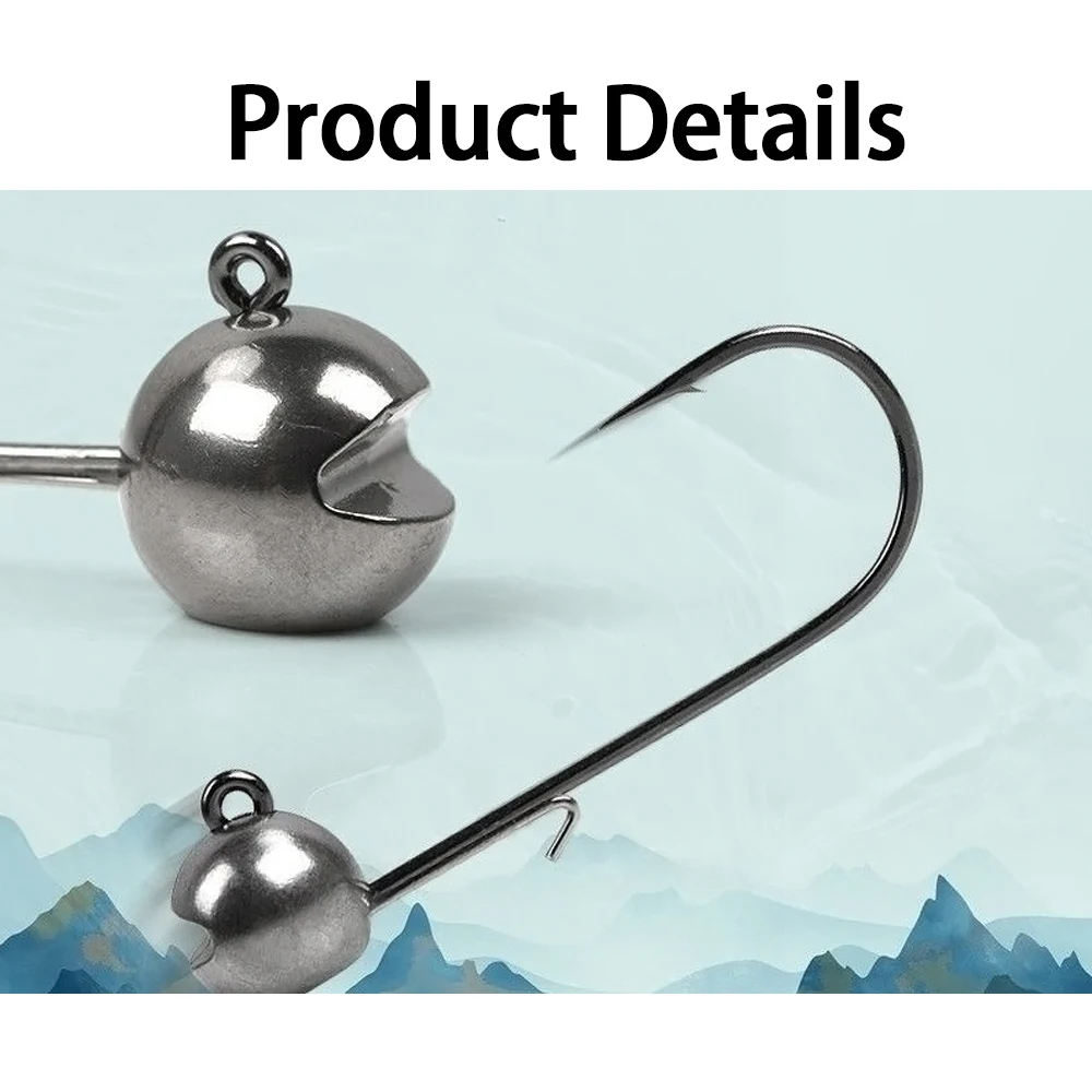 Fishing Lure Tungsten Jig Head Hook 1g 1.5g 2g 2.5g 3g 3.5g 5.3g 7g Barbed Shaky Head Rig Rockfish Soft Lure