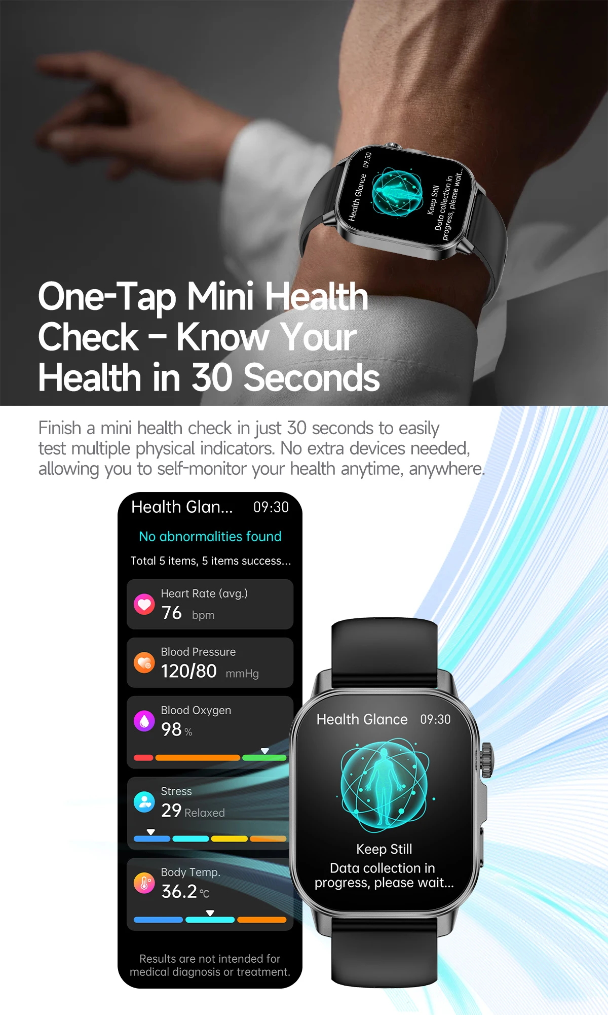 Smartwatch dames ecg bmi lichaamsvet analyse bluetooth bellen_voghion.com