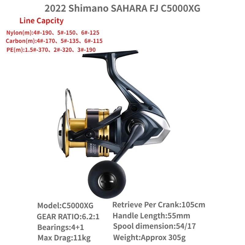 2022 SHIMANO SAHARA FJ 500 1000 C2000S C2000SHG 2500 2500SHG C3000