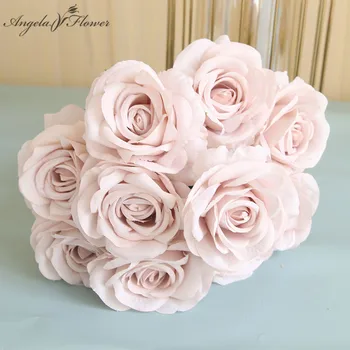 10 teste/mazzo di rose artificiali bouquet sposa con fiori accessori per composizioni floreali per matrimoni decorazioni per la casa oggetti di scena per foto
