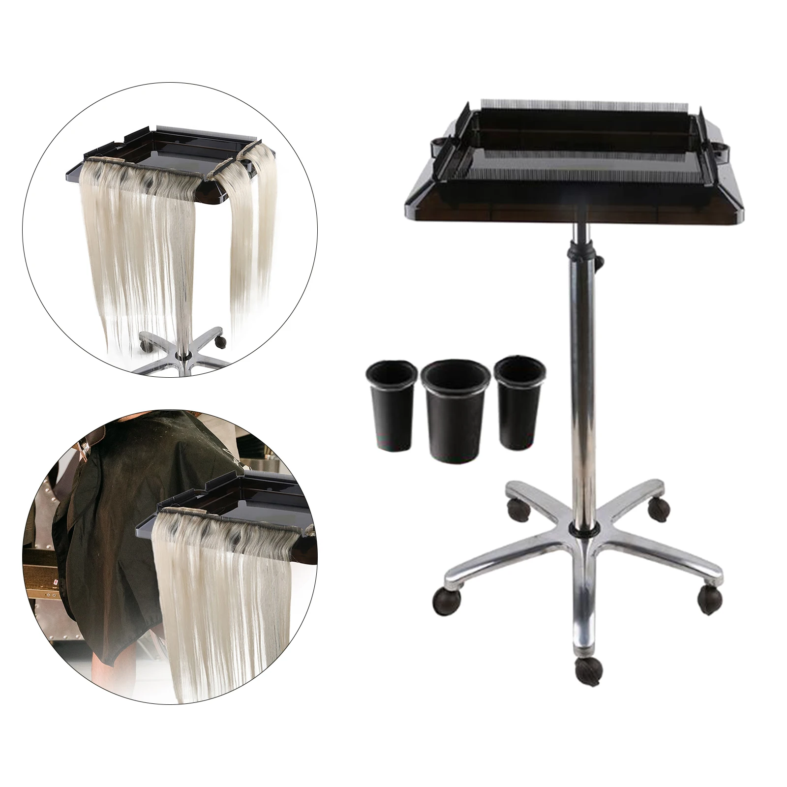 RollingHairSalonTrayCartMovableHairdressingToolMobileStorage