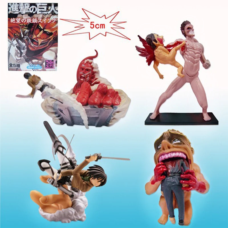 

4Pcs/Set Attack on Titan Model Mikasa Rivaille Rival Ackerman PVC Action Figure Model Collection Ornament Kid Toy Gifts 2022