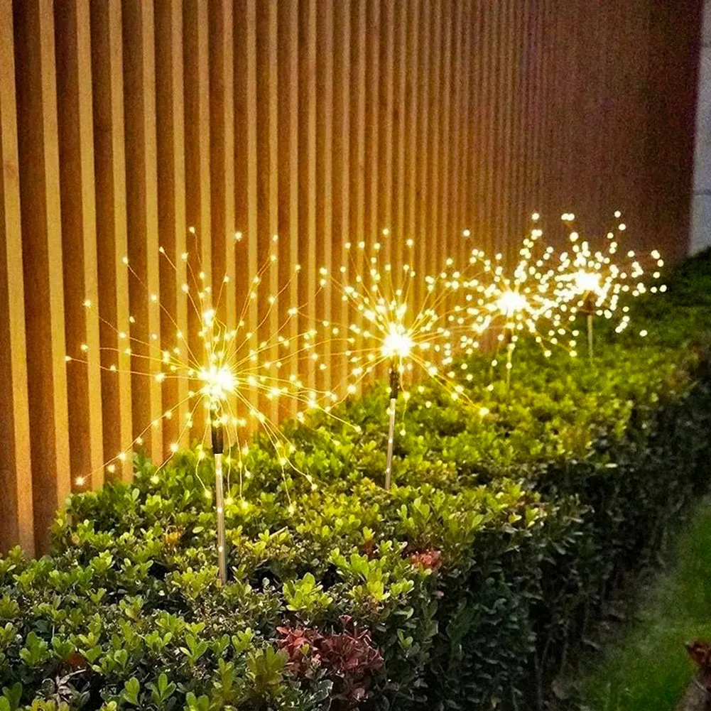 best solar lights 1-10Pcs 125LED Solar Firework Light Outdoor Dandelion Lamps Waterproof Night Light String Garden Lawn Landscape Christmas Lights solar hanging lanterns