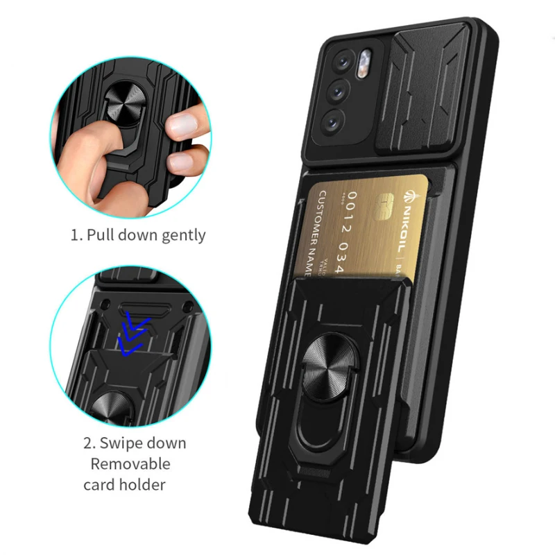 For OPPO A15 A15s A16 A16S A54s Case Armor Shockproof Stand Holder - View #10