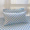 Plaid Fitted Sheet Simple Style Single/Queen/King Bedroom Home Bed Sheet Mattress Cover Pad Bedsheet ( Pillowcase Can Order ) 6