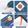 150W Hot Glue Gun Single,Temperature Adjustment For Crafts Repair DIY Use 11mm Glue Sticks Pure Copper Nozzle, Optional packages 4