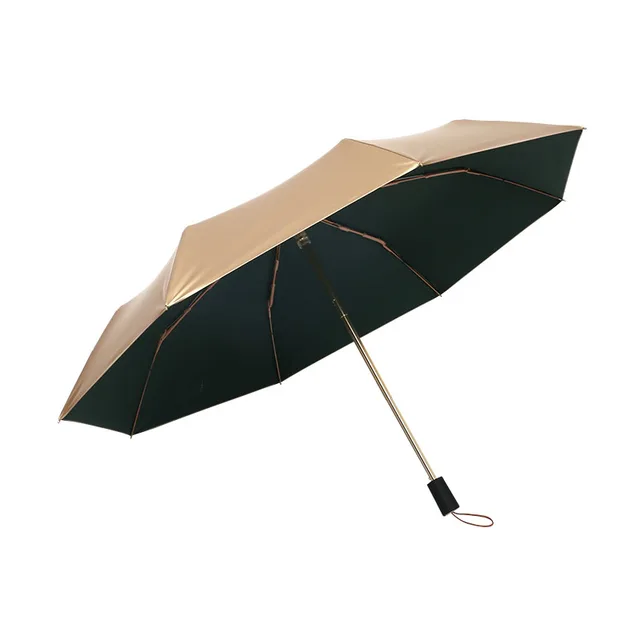 De neiging hebben dubbel Derde Luxury Folding Umbrella Rain Women Gold Coating Sun Umbrella Sunshade  Outdoor Windproof Parasol Umbrella Uv Protection Upf50+ - Umbrellas -  AliExpress