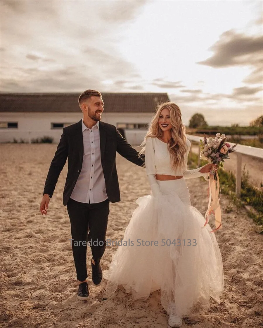 Wedding Dresses Customized Two-Piece Bohemian Jersey