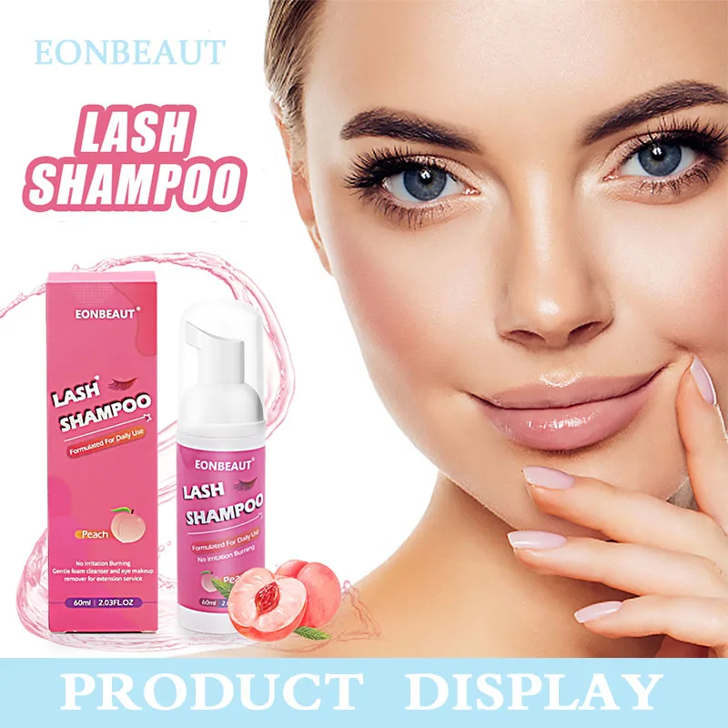 Lash Shampoo Mousse 60ml Eyelash Extension False Eyelashes Glue Cleaning Foam Pump Design No Stimulation Makeup Tool Accessories 2