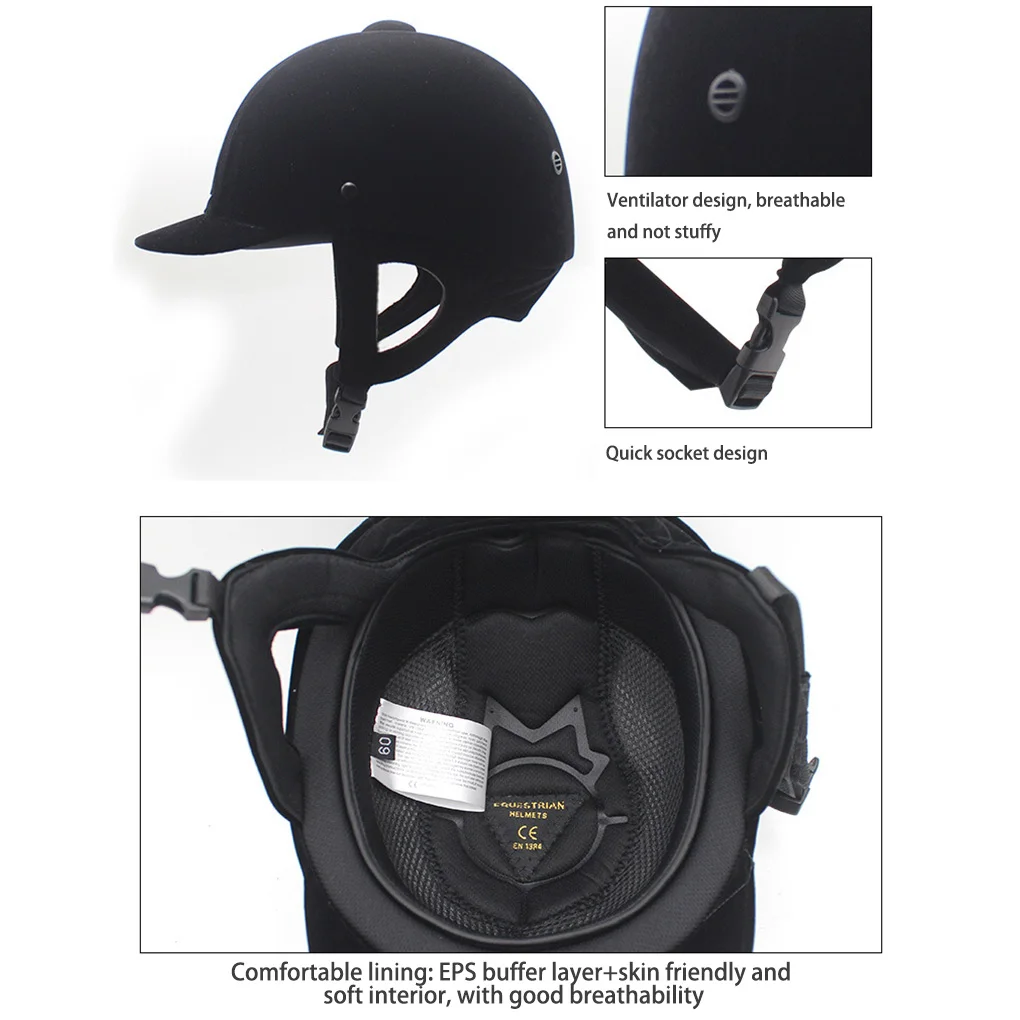Horse Riding Helmet Breathable Durable Safety Unisex Classic Rider Outdoor Adjustable Headpiece Anti Impact Guard for Equestrian 2