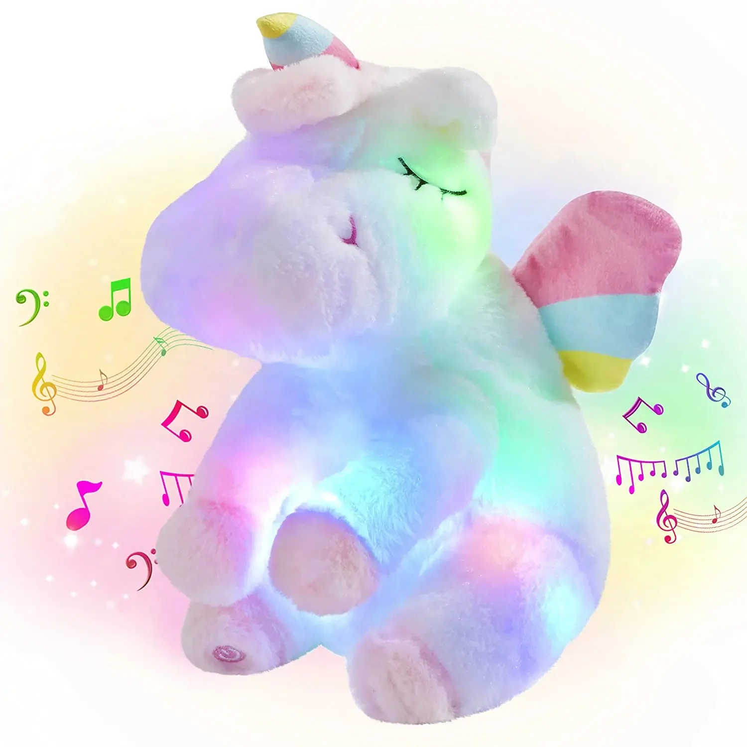 thumbnail image 1 of 30cm LED Light Musical Unicorn Plush Toys Soft Cute Green Pink Light-up Stuffed Animals for Girls Birthday Gift Glowing Toy, 1 of 5