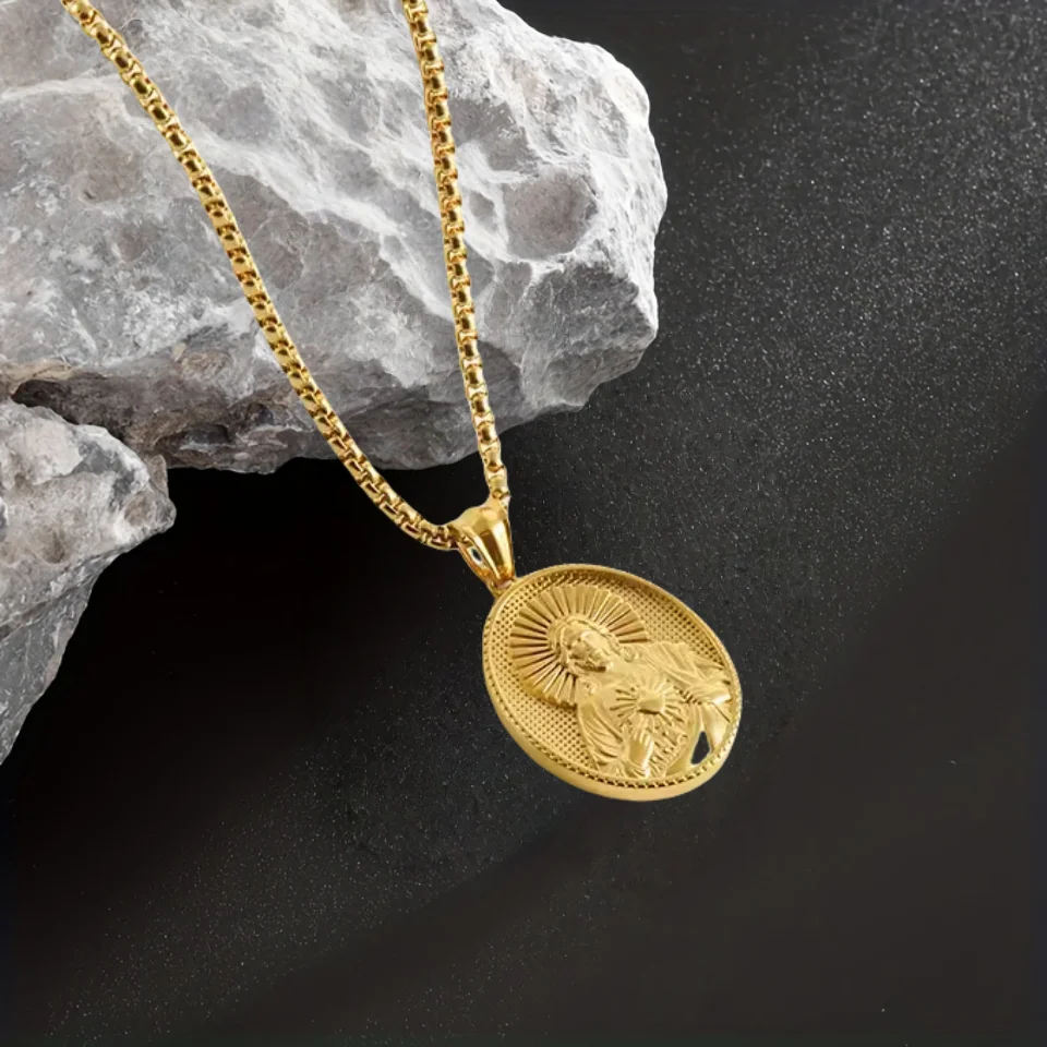 Gold Jesus Cross Necklace 4