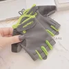 Men Women Summer Equipment Training Yoga Half Finger Ice Silk Letter Mitten Gym Fitness Non Slip Sport Bicycle Cycling Glove N23 4