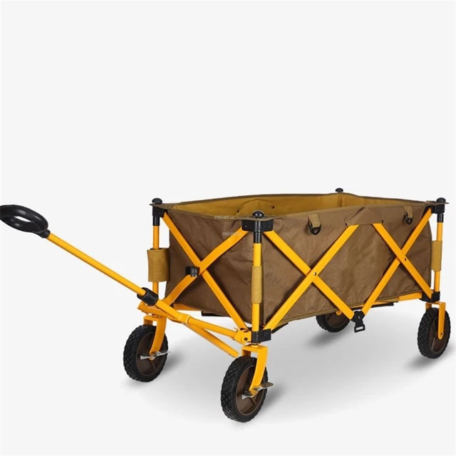 Kültéri Kempingkertek Összecsukható Bevásárlókosár Hordozható Otthoni Húzó Rúd Piknik Kocsi Kerekes Kerti Kellékek