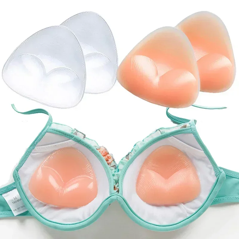 Sticky Bra Chest Push Up Sticky Bra Thicker Sponge Bra Pads Breast Push Up Enhancer Silicone Removeable Inserts Swimsuit Invisible