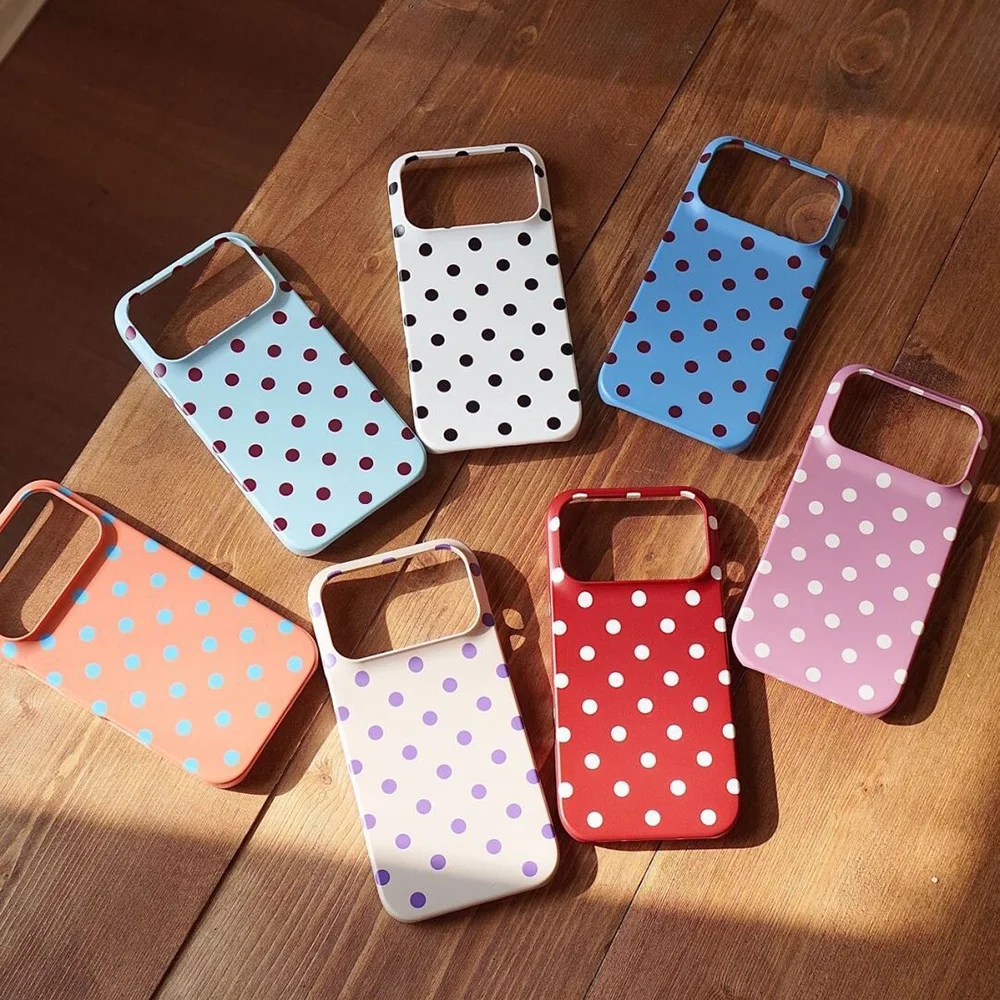 Kreative Mode Polka Dots Handyhülle für iPhone 17 16 15 14 13 12 11 Pro Max X XS XR XSMax 7 8 Plus Air Glossy Film Hard PC