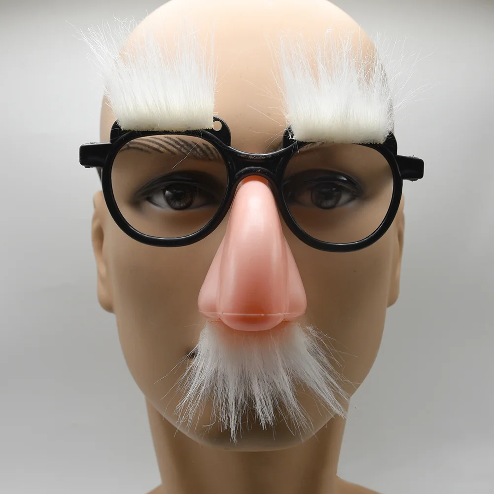 

2 Pcs Make Elder Halloween Costumes Kids Mustache Party Favor Fake Nose Eyewear