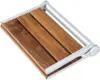 18" ADA Compliant Folding Serena Teak Wood Shower Bench Seat, Clear Coated for Extra Protection and Smooth Modern Finish 3