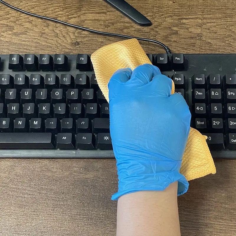20/50/100PCS Blue Nitrile Gloves Thickened Durable Disposable Gloves Kitchen Dishwashing Cleaning Beauty Hair Dyeing Tools