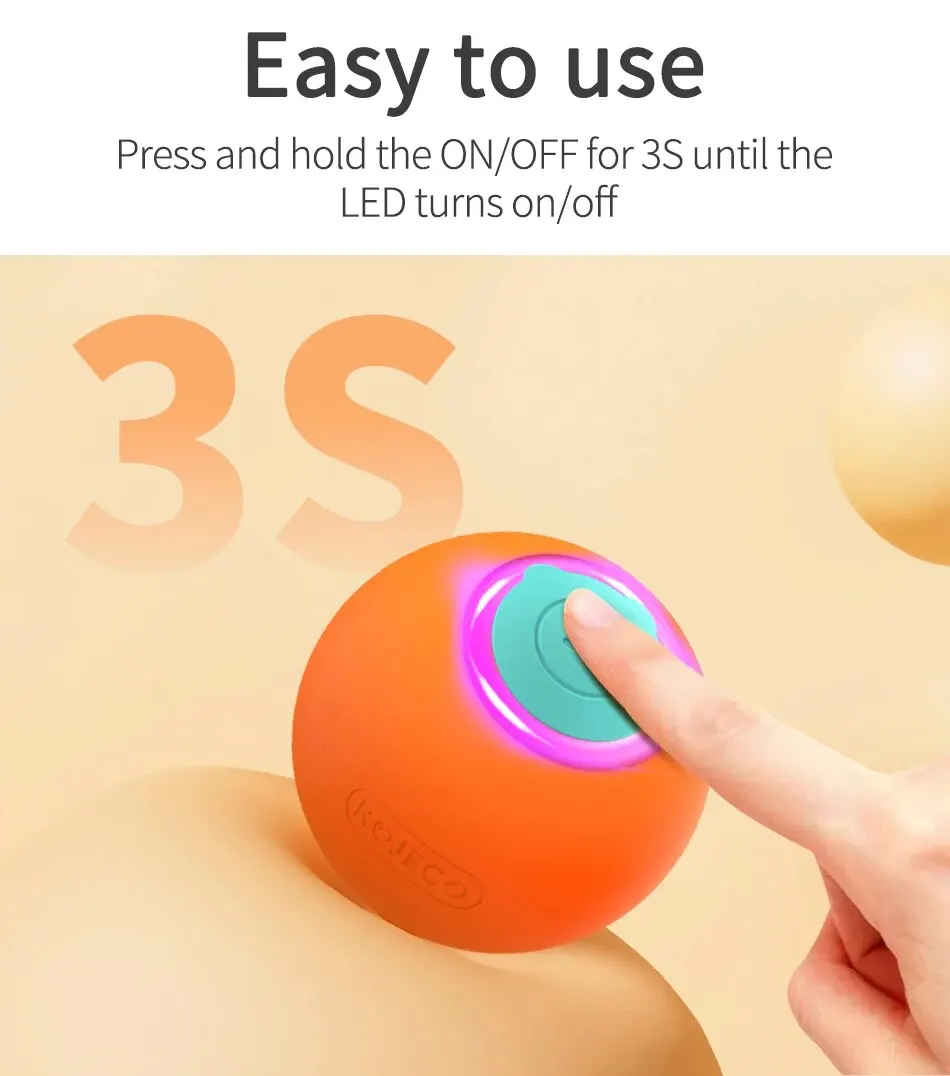 Smart Cat Toys Interactive Cat Bouncing Ball Automatic Rolling Ball Training 360