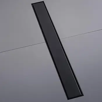 600มม.หรือ800มม.ท่อระบายน้ำ304สแตนเลสสีดำท่อระบายน้ำยาว Linear ระบายน้ำสำหรับห้องน้ำชั้น 1