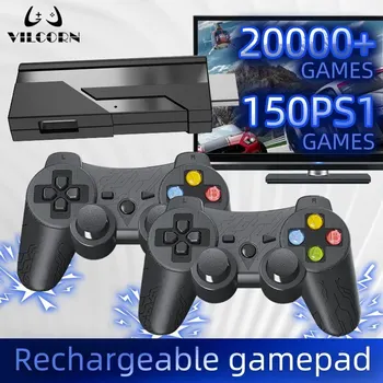 VILCORN G8P 업그레이드 4K 게임 콘솔, 20000 게임 스틱 충전식 컨트롤러 지지대, PS1 GBA SNES용